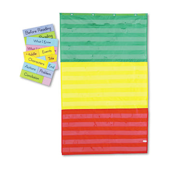 Carson-Dellosa Education Adjustable Tri-section Pocket Chart, 15 Pockets, Guide, 33.75 X 55.5, Red-green-yellow freeshipping - TVN Wholesale